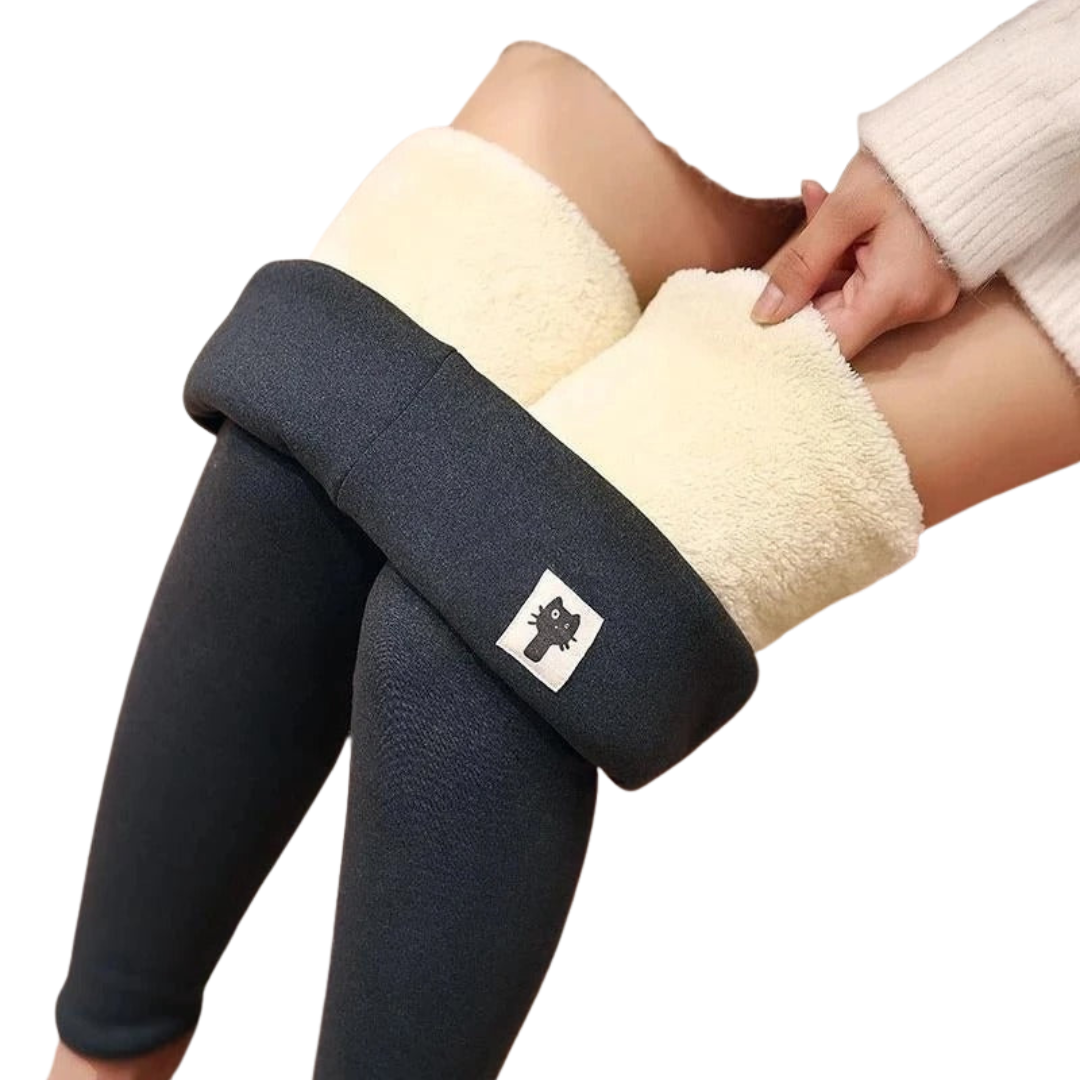 Sammetsklädd fleece Vinterleggings för damer Hemnix
