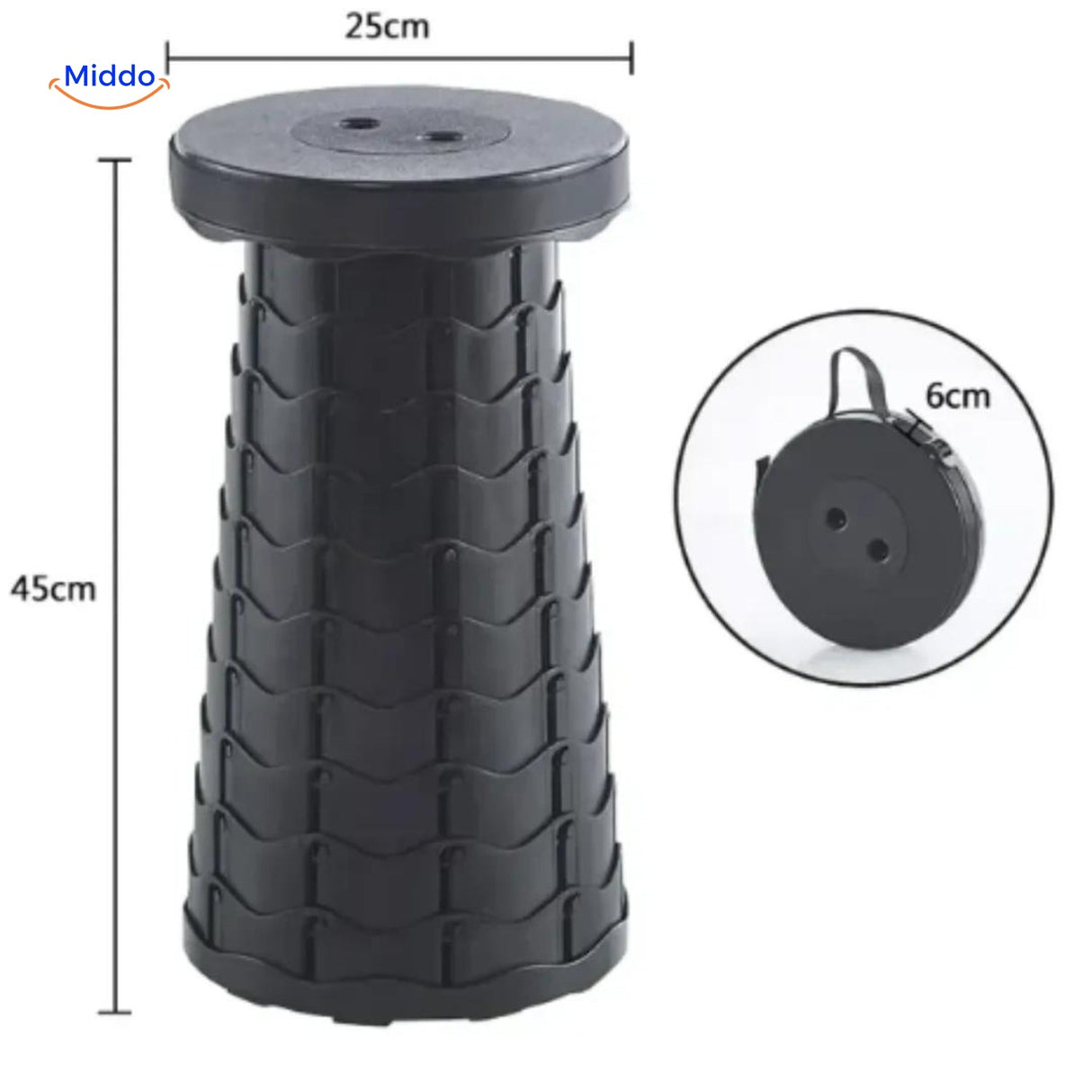 Flexistool - Teleskopisk justerbar pall med halkfri matt yta MILA Sverige