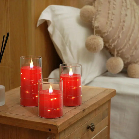 Candle Lights Set med Realistisk LED-Ljus Carvallo