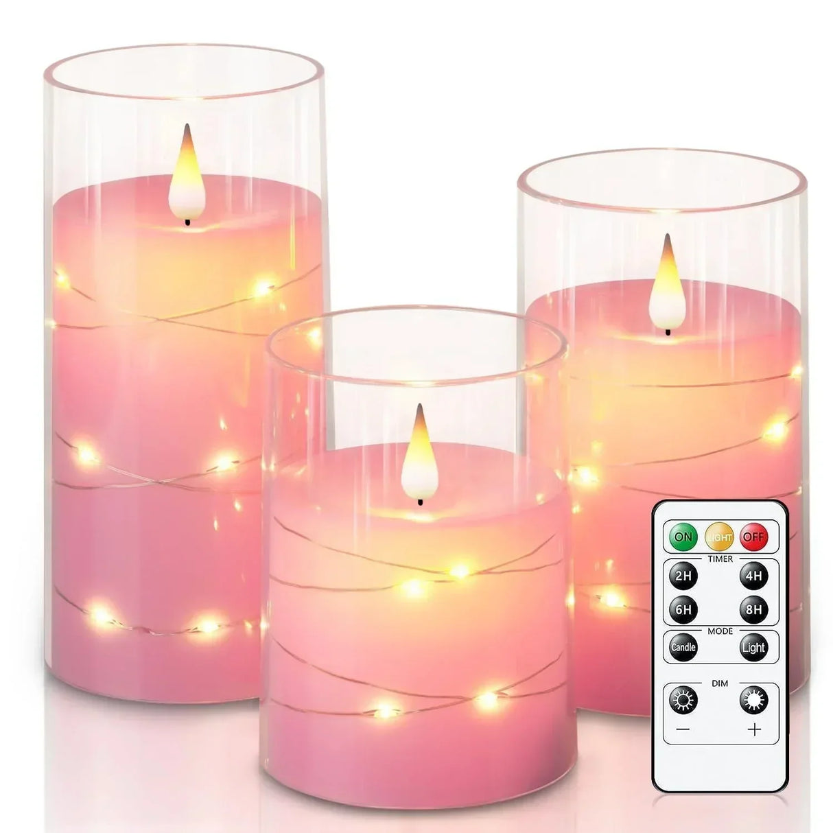 Candle Lights Set med Realistisk LED-Ljus Carvallo