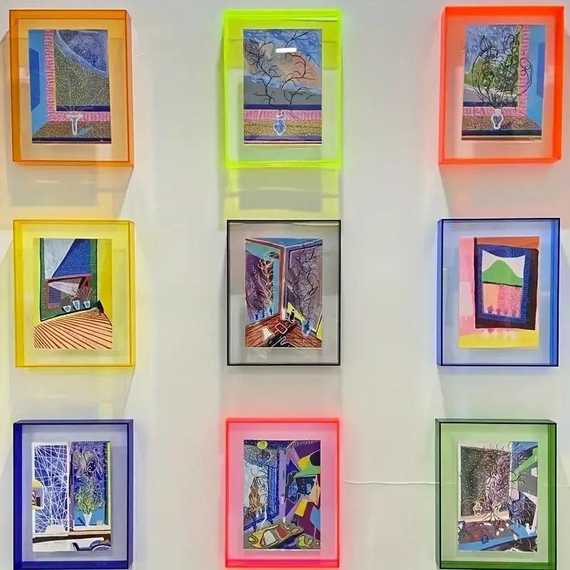 Akryl Fotohållare | Neon Minimalistisk Skrivborddisplay Carvallo