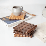 Fyra bitars set av trä kakform coasters modern stil Carvallo