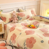 Tjock Fleece Varm Flanell Vinter Duvet Set Carvallo