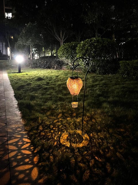 Carvallo Shine Solar trädgårdslampa rostfritt stål | Feenljus-design | Lång ljus varaktighet | 30x12 cm + 80 cm stång Carvallo