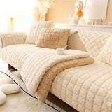 Biscuit Plush Soft Non-Slip Soffa Täckning med Anti-Slip Design Carvallo