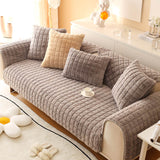 Biscuit Plush Soft Non-Slip Soffa Täckning med Anti-Slip Design Carvallo
