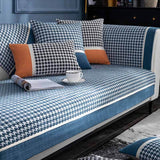 Klassisk Houndstooth-tryck Chenille Halkfri Sofföverdrag Carvallo