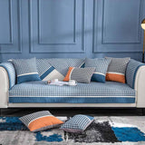 Klassisk Houndstooth-tryck Chenille Halkfri Sofföverdrag Carvallo