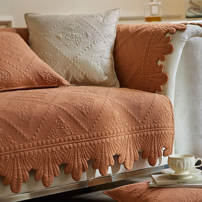 Fashion Leaf Trim Cotton Washable Sofföverdrag 70x70 cm Carvallo