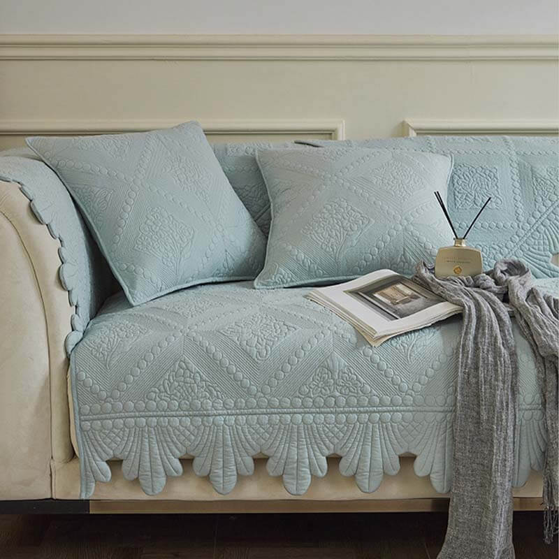 Fashion Leaf Trim Cotton Washable Sofföverdrag 70x70 cm Carvallo