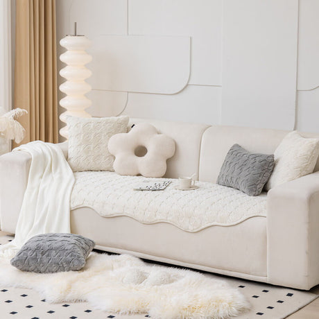 Lätt lyxig plysch houndstooth oregelbundet sofföverdrag Carvallo