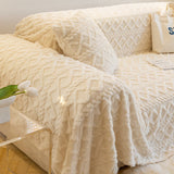 Enfärgad fleece möbel skyddsoverkast mjuk mysig Carvallo