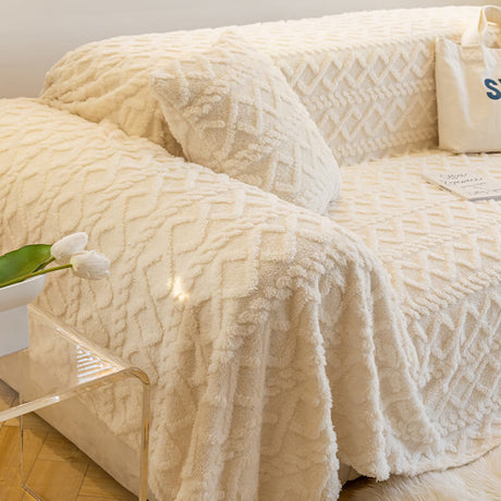 Enfärgad fleece möbel skyddsoverkast mjuk mysig Carvallo