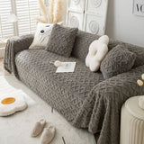 Enfärgad fleece möbel skyddsoverkast mjuk mysig Carvallo