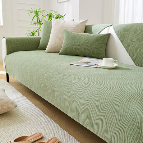 Träådringstextur Mjuk Chenille Anti-rep Surface Cover Carvallo