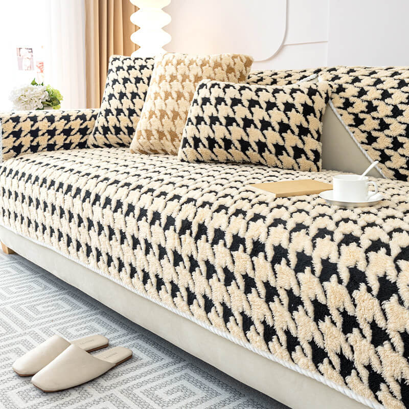 Houndstooth Plush Mat Möbelskydd Antiglidskydd Carvallo