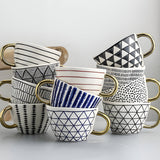 Keramikkopp med geometrisk design – Stilfull og moderne | Ideell for kaffe eller te Carvallo