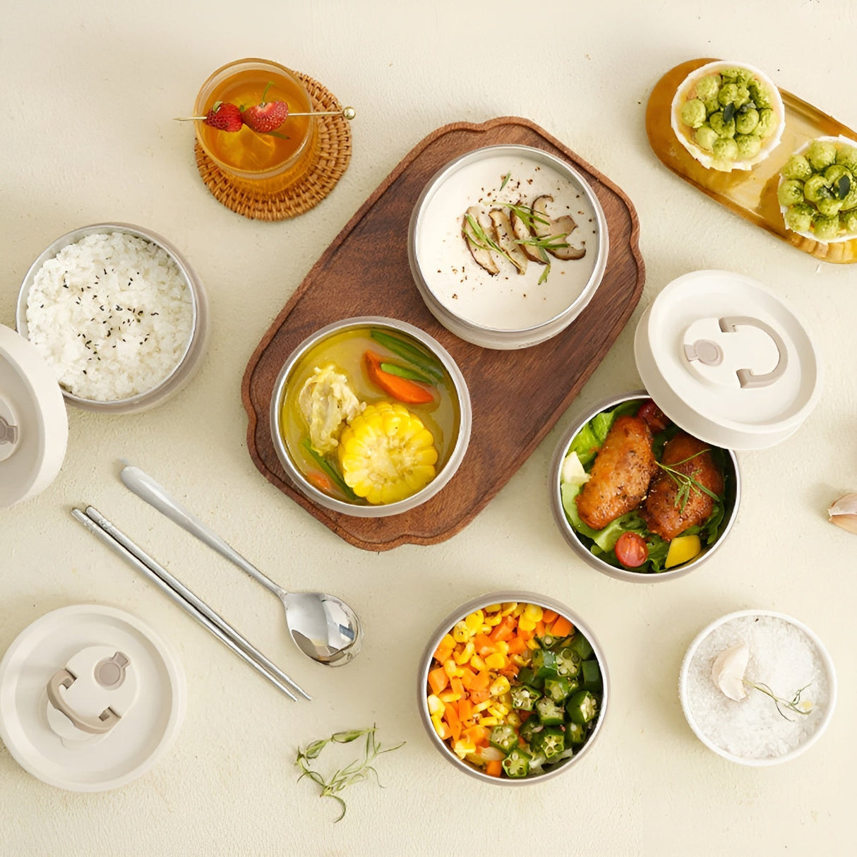 Isolerad lunchbox – Flera fack & läckagesäker | Inkl. bärväska Carvallo