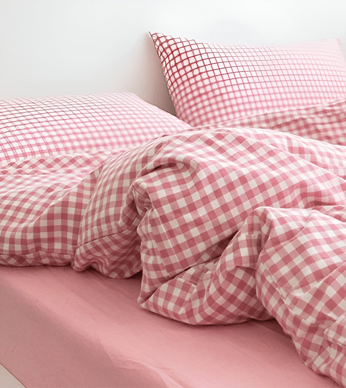 LunaVeil Sängkläder - Bomull Ginghan Stil Täcke Set Carvallo