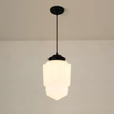 Hängelampa i opalglas – Vintage design med geometrisk glas Carvallo