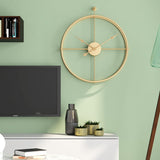 Guld Minimalistisk Metall Väggklocka Stor Carvallo