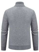 Herr Tröja Med Dragkedja Mjuk Stickad Akryl-Herrtröjor-Bellasverige-Hemnix