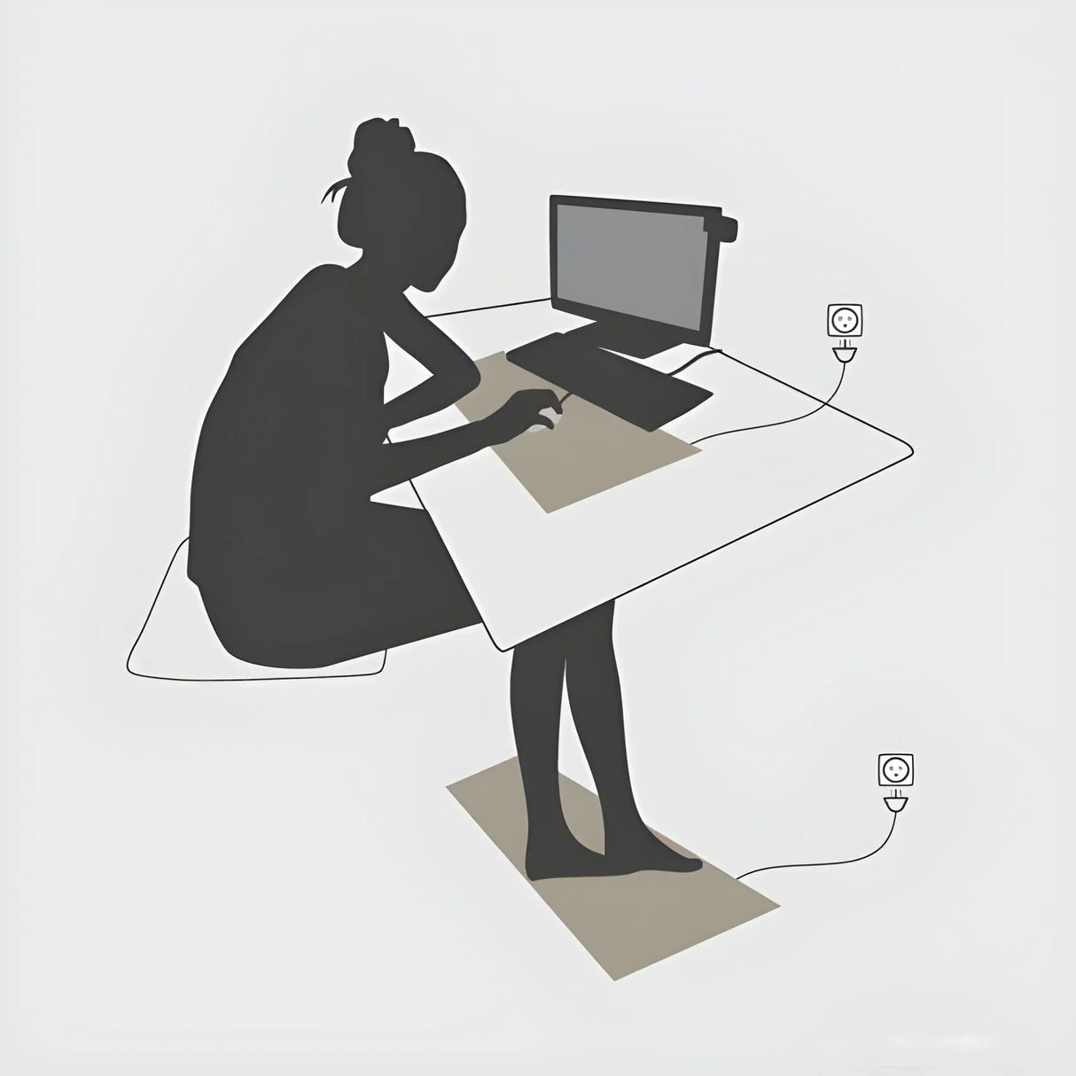 Jordmatta av kolfiberläder för elektroniska apparater och hälsa Carvallo