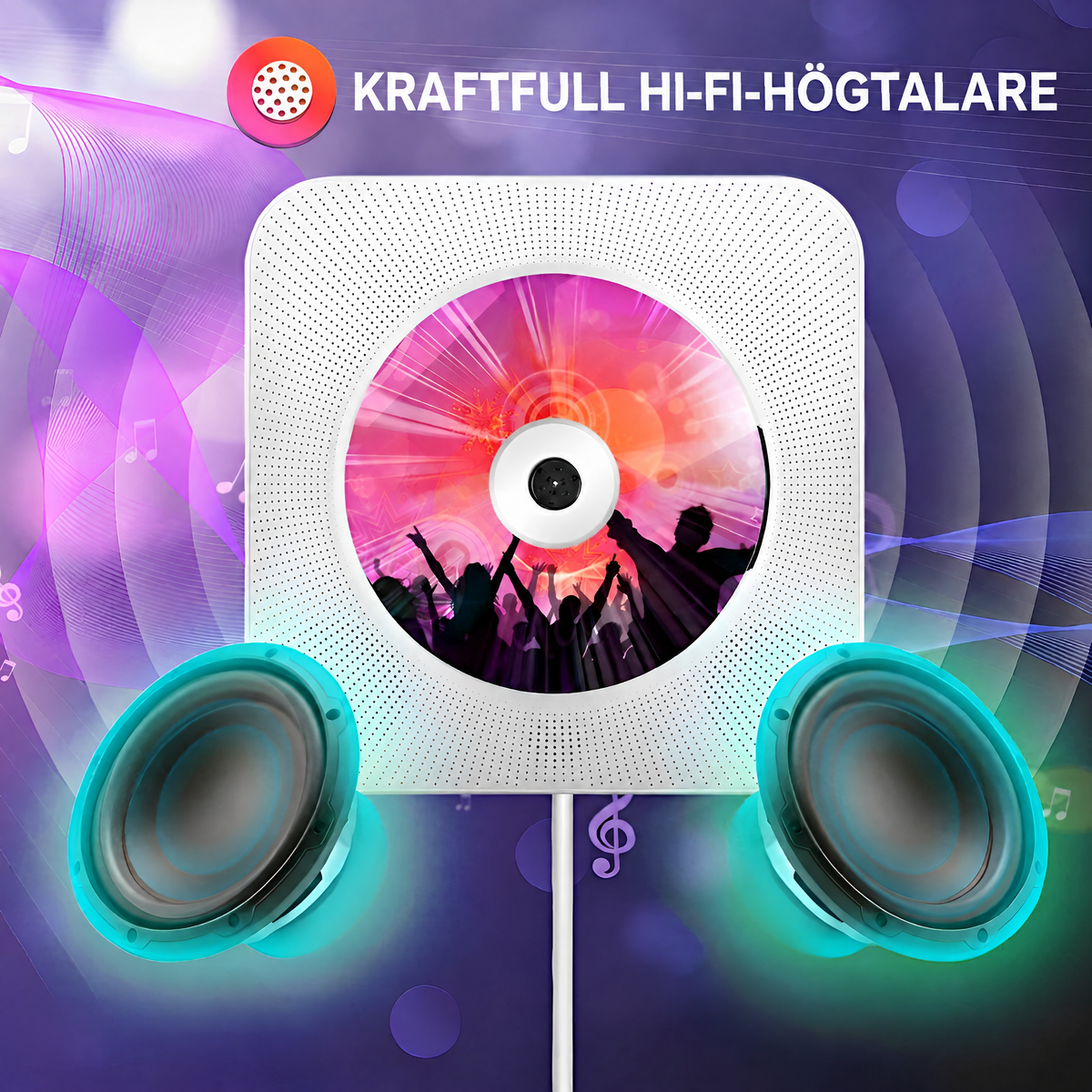 CD-spelare med Bluetooth och FM-radio