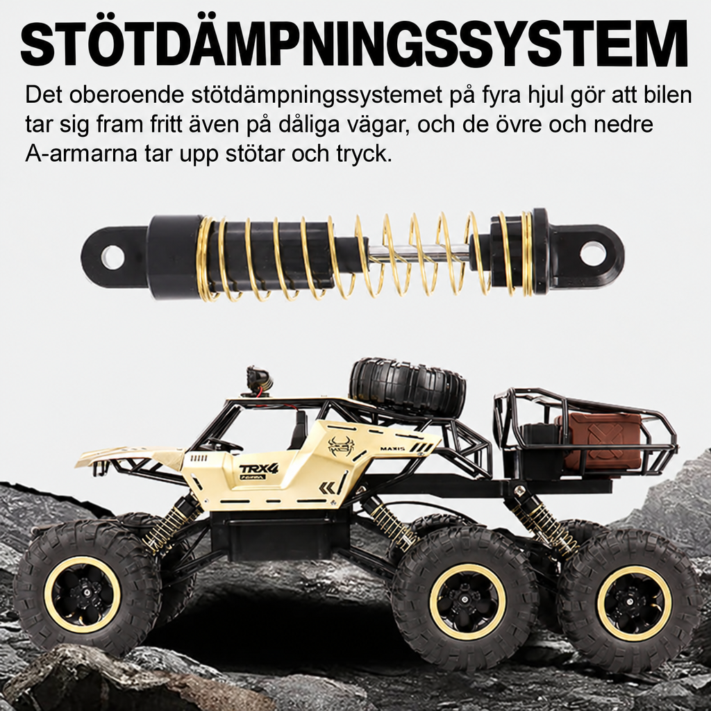 Radiostyrd monstertruck 6WD – upp till 32 km/h