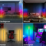 Hörnlampa RGB – golvlampa med fjärrkontroll
