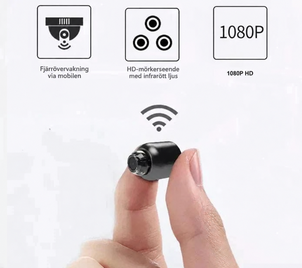 Minikamera WiFi 2-pack med mörkerseende