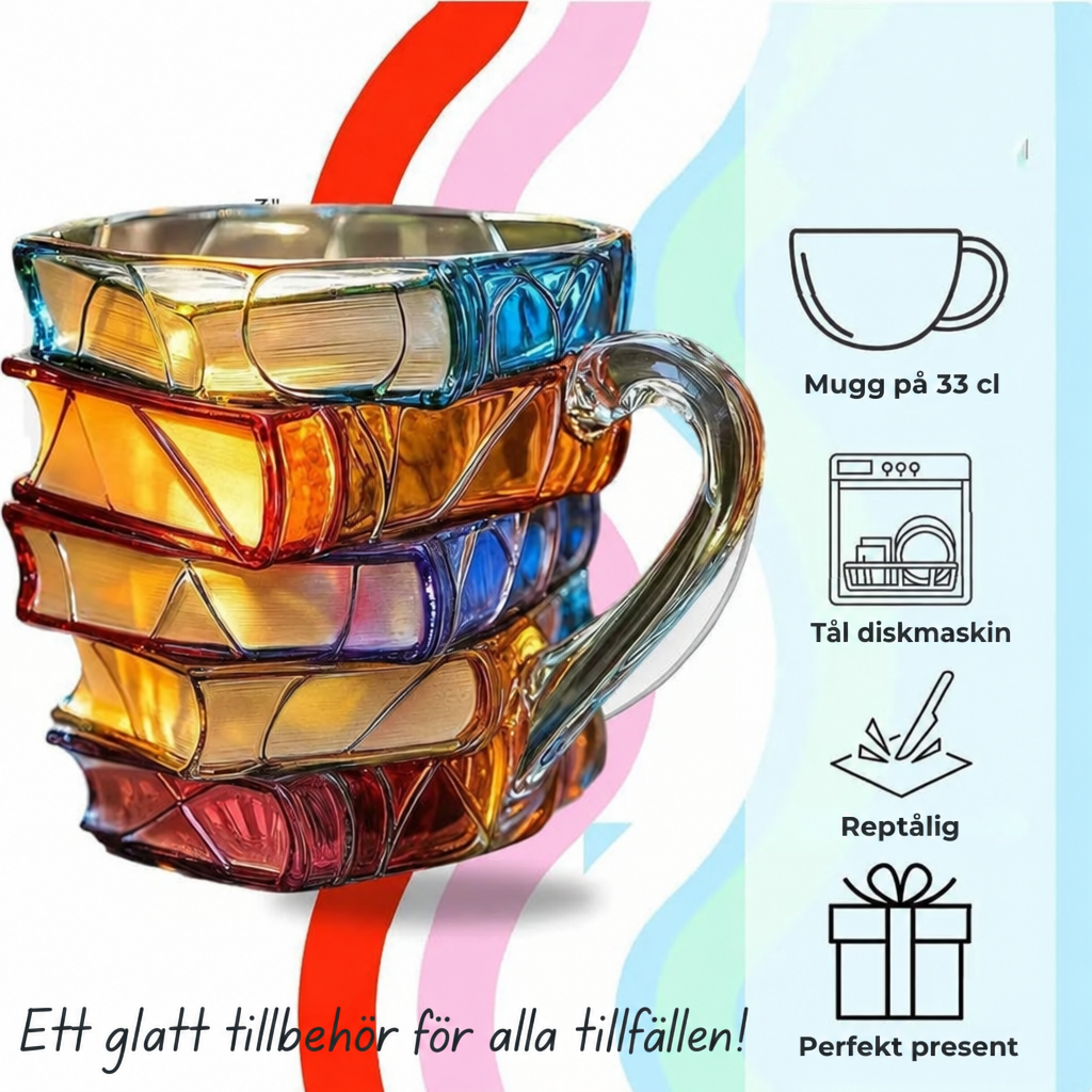 3D-bokmugg – handmålad present till bokälskare