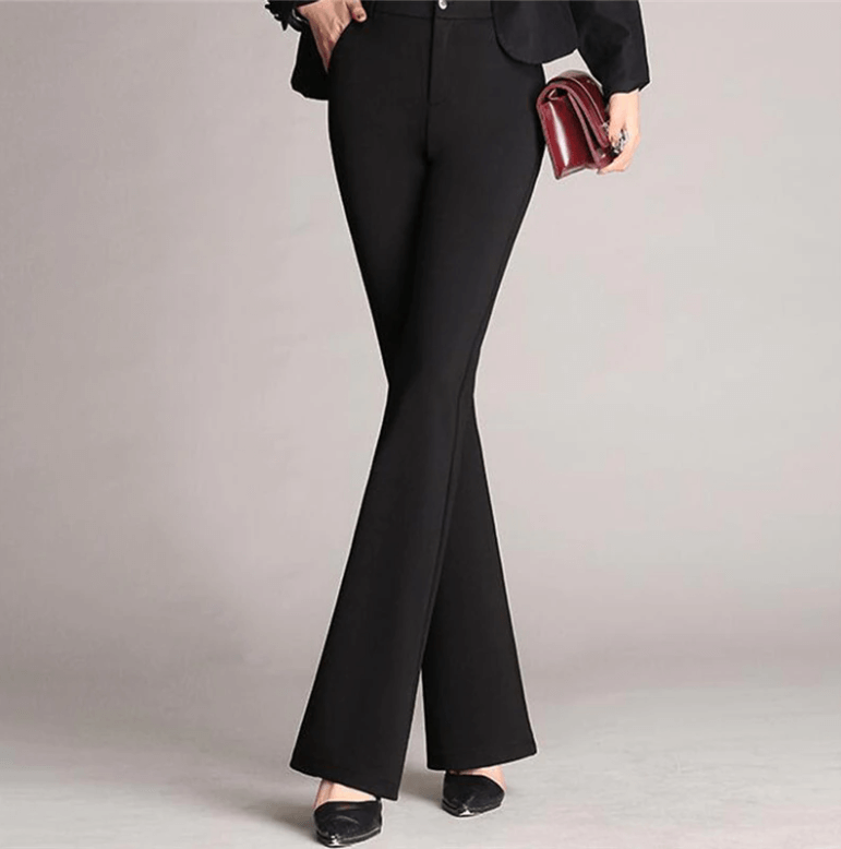 Smala byxor med hög midja och smala utställda byxor-Clothes for women-Hemnix-Hemnix