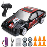 1:24 RC Drift Bil med Fyrhjulsdrift – 15km/h Hög Hastighet och Dynamisk Racing-Radiostyrt-BB-Svart/Röd 2-Hemnix