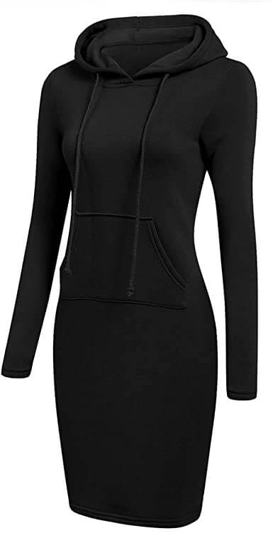 Slim Pullover Hoodie Klänning-Clothes for women-Hemnix-Hemnix