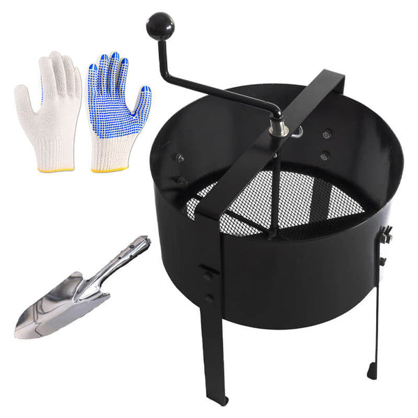 Carvallo Bodenzeef TerraSift Pro | Ergonomisk & Effektiv | För jord, kompost & sand | Metallram Carvallo