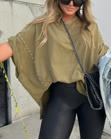 Damer Överdimensionerad Skjorta Avslappnad 100% Bomull Hemnix