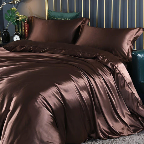 RoyalSilk Sängkläder - Lyxigt Satin Duvet Set (1 Påslakan + 1 Duvetörngott + 2 Örngott) Carvallo