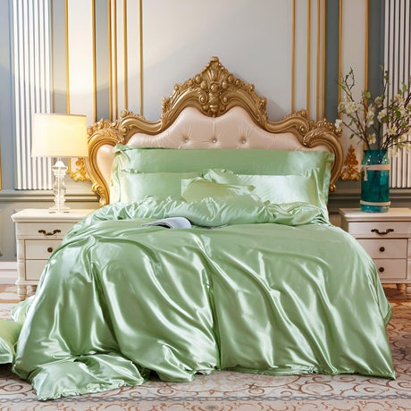 RoyalSilk Sängkläder - Lyxigt Satin Duvet Set (1 Påslakan + 1 Duvetörngott + 2 Örngott) Carvallo