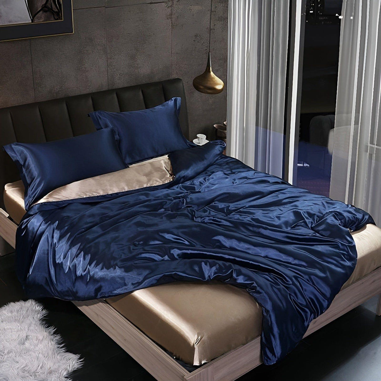 RoyalSilk Sängkläder - Lyxigt Satin Duvet Set (1 Påslakan + 1 Duvetörngott + 2 Örngott) Carvallo