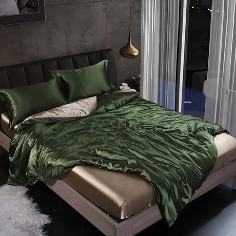 RoyalSilk Sängkläder - Lyxigt Satin Duvet Set (1 Påslakan + 1 Duvetörngott + 2 Örngott) Carvallo