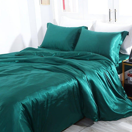 RoyalSilk Sängkläder - Lyxigt Satin Duvet Set (1 Påslakan + 1 Duvetörngott + 2 Örngott) Carvallo