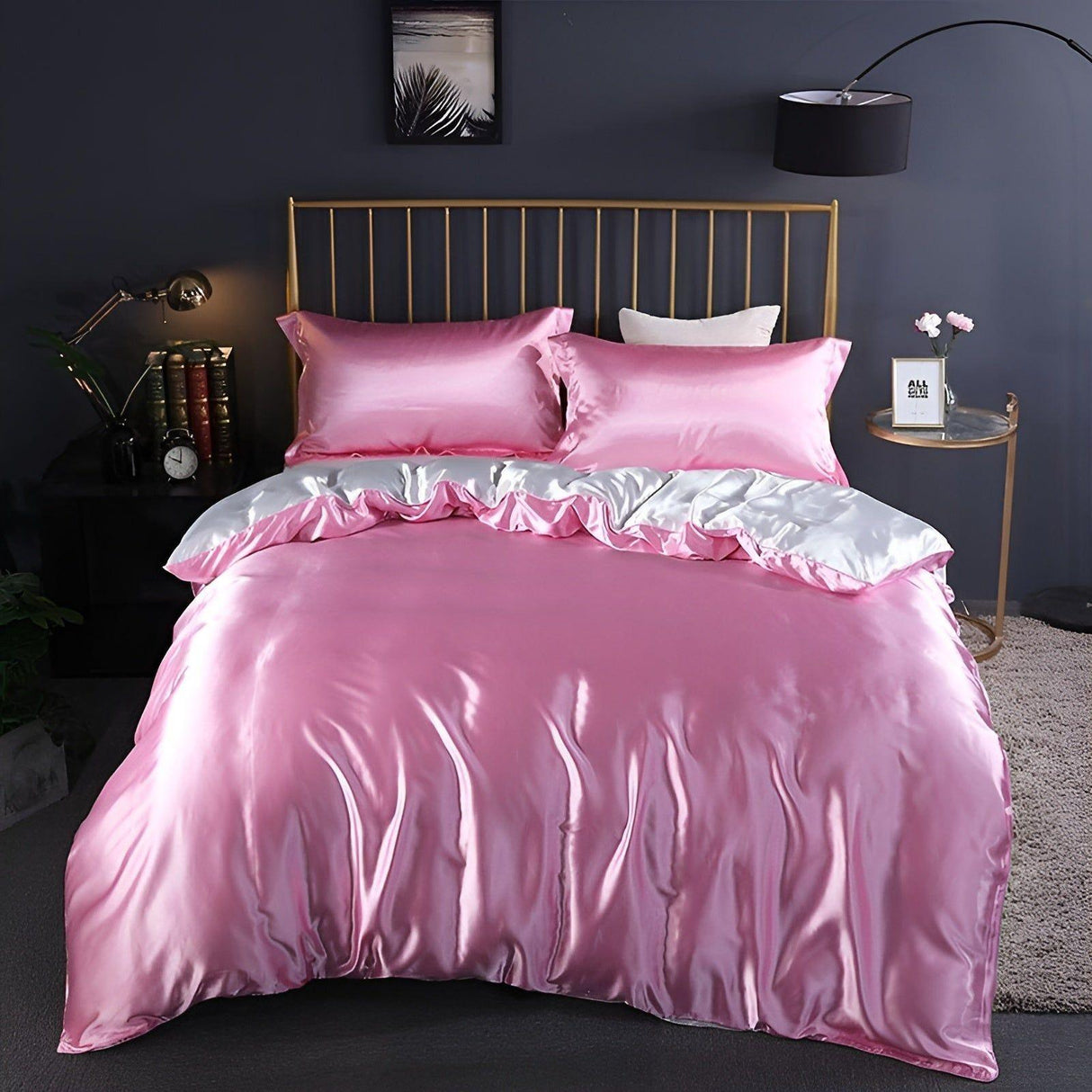 RoyalSilk Sängkläder - Lyxigt Satin Duvet Set (1 Påslakan + 1 Duvetörngott + 2 Örngott) Carvallo