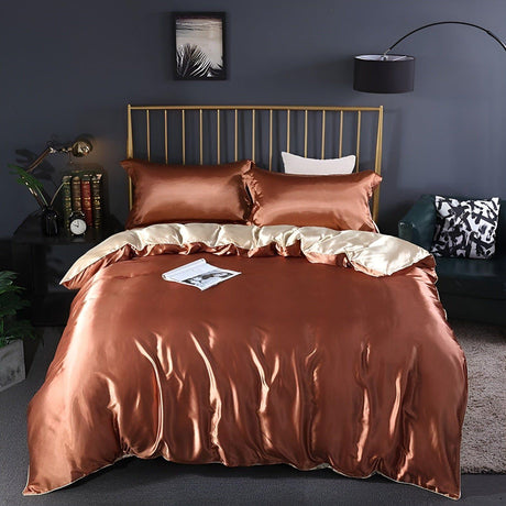 RoyalSilk Sängkläder - Lyxigt Satin Duvet Set (1 Påslakan + 1 Duvetörngott + 2 Örngott) Carvallo