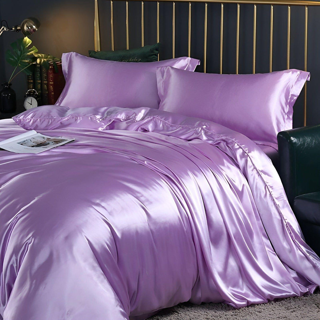 RoyalSilk Sängkläder - Lyxigt Satin Duvet Set (1 Påslakan + 1 Duvetörngott + 2 Örngott) Carvallo