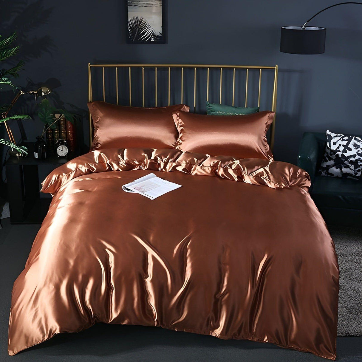 RoyalSilk Sängkläder - Lyxigt Satin Duvet Set (1 Påslakan + 1 Duvetörngott + 2 Örngott) Carvallo