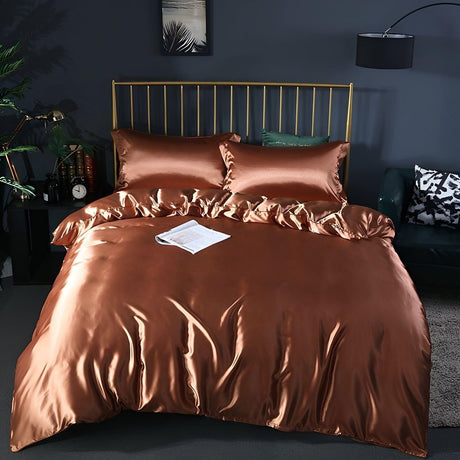 RoyalSilk Sängkläder - Lyxigt Satin Duvet Set (1 Påslakan + 1 Duvetörngott + 2 Örngott) Carvallo