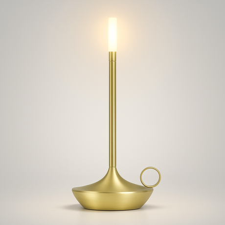 Bordslampa Med Brassy Finish LED Uppladdningsbar Lampa Carvallo