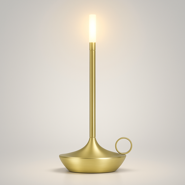 Bordslampa Med Brassy Finish LED Uppladdningsbar Lampa Carvallo