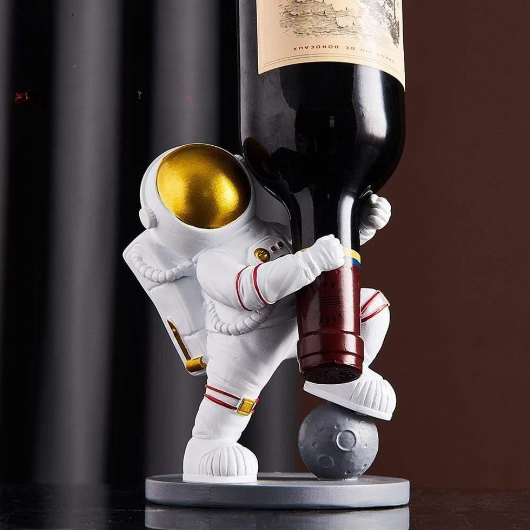 Vinflaskhållare Astronaut i Harts – Rymd Dekor & Flaskställ för Hem & Inredning Hemnix